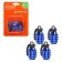 Caps on the tire valve K-5, blue, metal, 4 pcs. AVC24