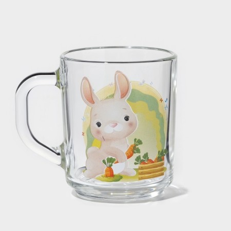 Mug "Cute fluffs", glass, 200 ml, MIX drawing-4