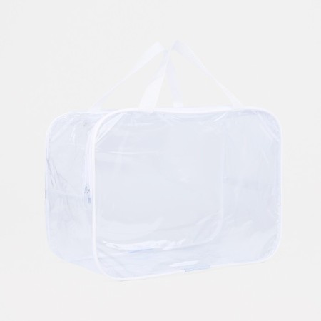 Cosmetic bag with lightning, white color