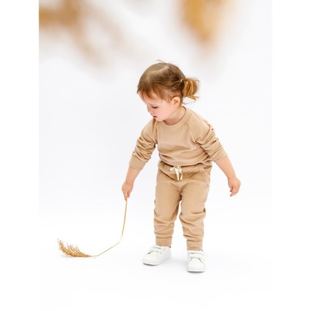 Blood wool and sliders children's fashion, height 80 cm, beige color-5