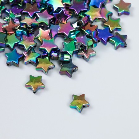 A set of beads for creativity plastic "Star. Rainbow overflow" set of 20 g 1.1x1.1x0.4 cm-1
