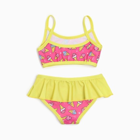 Separate swimsuit for a girl, pink/yellow color, height 92-98 cm-3