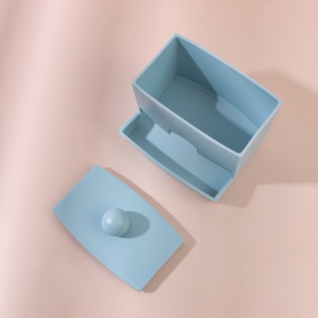Organizer for storing cotton sticks, with a lid, 9 × 6.5 × 7.5 cm, color mix-4