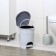 Garbage container with pedal, 7 l, marble color