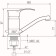 RMS SL86-004FBS-15 kitchen mixer, single-leaf, pour 15 cm, on spilkke, chrome