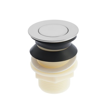 Bottom valve Zein B3, plastic housing, small button, stainless steel, without overflow-5