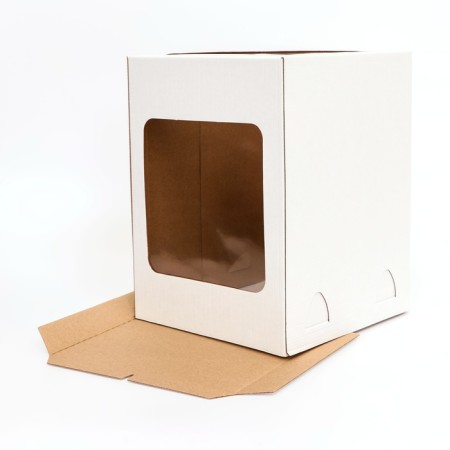 Box for cake 2 windows, without handles, 22 x 22 x 30 cm-3