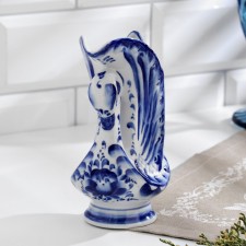 Swan napkin tray, 17x10.5x8 cm, gzhel