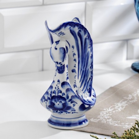 Swan napkin tray, 17x10.5x8 cm, gzhel
