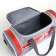 Sports bag, 3 parts on zippers, external pocket, gray/red color