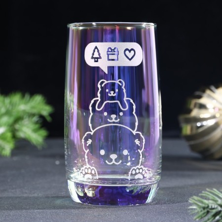 A glass with an engraving "Bear", 330 ml