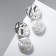 Earrings with pearls "Nephas", white color in silver