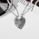 Kulons "Demetrons" Heart with characters, color silver, 45 cm