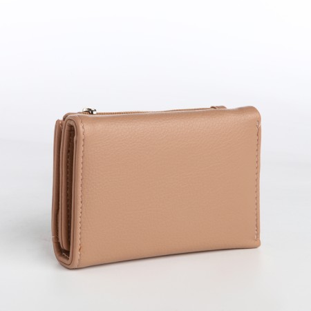 Women's wallet on magnet, beige color-1