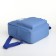 A backpack with a zipper, external pocket, blue color