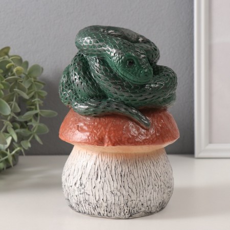 New Year's figure "Snake on the mushroom" 11 x11 x 18 cm.-2