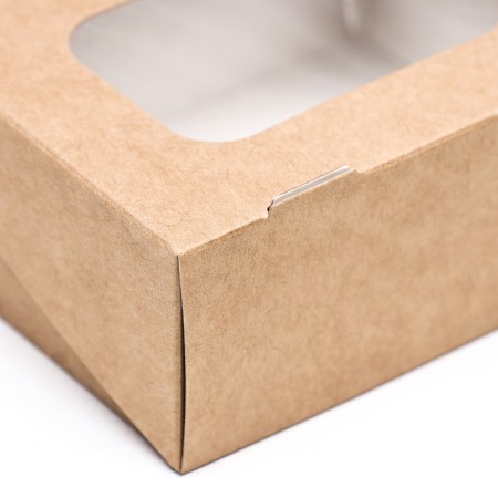 Folding box, with a window, craft, 9 x 7 x 4 cm-2