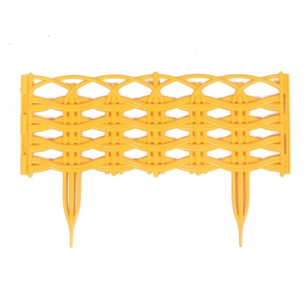 Decorative fence, 25 × 300 cm, 8 sections, plastic, yellow "Ivushka"-7