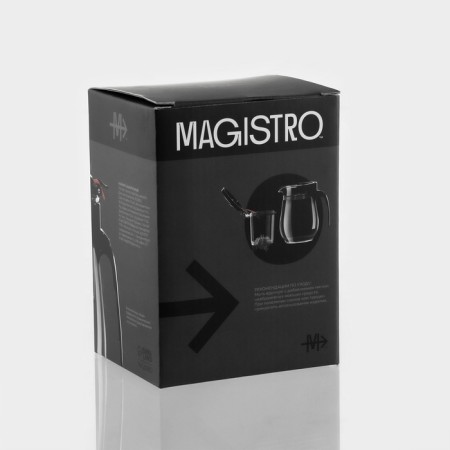 Glass teapot Magistro "Mexico City", 500 ml, with metal sieve, plastic sausage-11