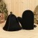 Set for baths and saunas 5 in 1 (bag, hat, mittens, rug, washcloth), black