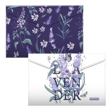 A set of 4 A4 converters, 160 μm, Erichkrause Lavender, translucent, glossy, mix with a pattern
