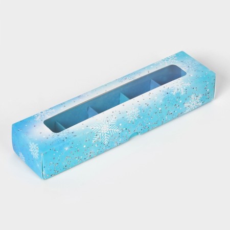 New Year. Box for 5 sweets "Happy New Year!", 21x5x3.3 cm, confectionery packaging-3