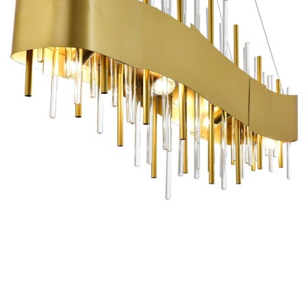 Suspended chandelier ST LUCE. SL1633.213.08. Olvera. 8x40 watts, E14, 100x15x42 cm, matte gold color-5