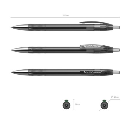 Gel pen Erichkrause R-301 Original Gel Matic, black ink, node 0.5 mm, automatic-1