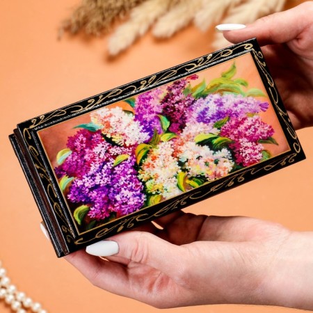 Casket - Bill "Lilac", 8.5 × 17 cm, lacquer miniature-2