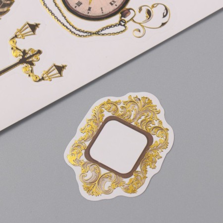 Photo album 25 sheets (stickers+rings) "Classic" embossing gold 19x27x3 cm-5