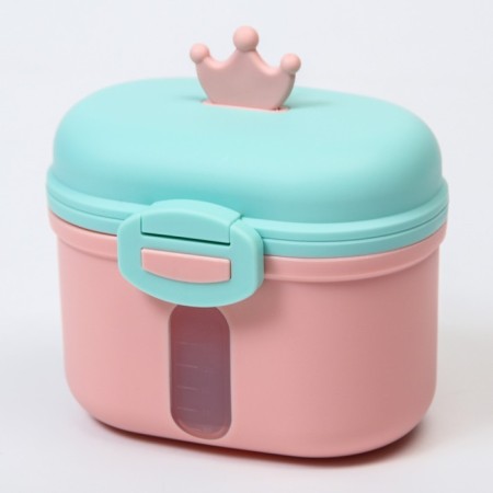 Container for storage of baby food "Crown", 240 gr., Pink color