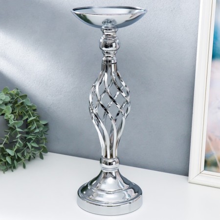 Summary metal per 1 candle "plexus" silver 40x14x15 cm-1