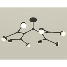 Комплект подвесного поворотного светильника с акрилом Ambrella light, Traditional DIY, XB9060250, 8хGX53, цвет чёрный песок, белый матовый, прозрачный
