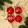 Set of balls plastic D-5.5 cm, 4 pcs "New Year's fun" cones geometry, red
