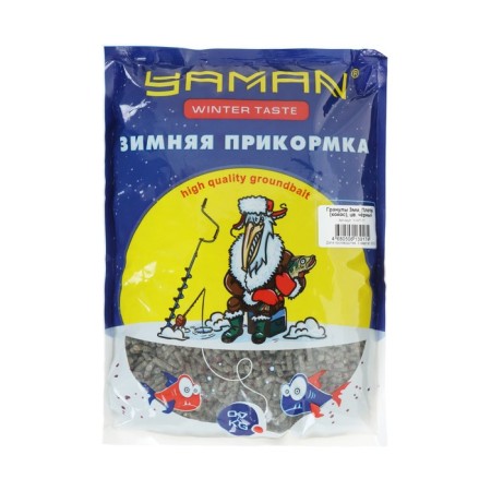 Bait Yaman Winter Taste granules 3 mm, winter roach (coconut), black color, 700 g