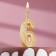 Candle for the cake number "Golden Patter", 10.2 cm, number "6"