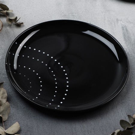 Ceramic "Ornament" plate, 27 cm, black color-4