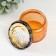 Bank for candles glass with a “make a desire” lid 120 ml orange, round 5x7x7 cm