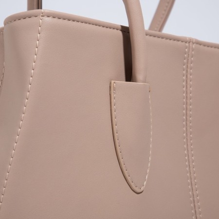 Bag-tout El Masta with a zipper, beige color-2