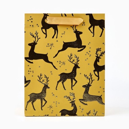 Package Gift New Year Laminated "Deer", MS 23 x 18 x 10 cm, New Year-1