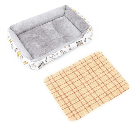 Animal bed, double-sided pillow, 60 x 45 x 15 cm, gray-white-5
