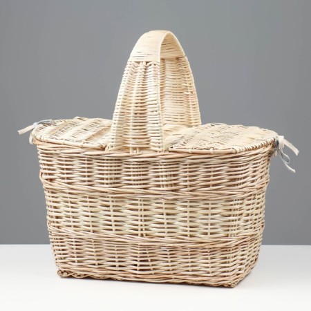 Basket "Picnic", with a lid, No. 1, bottom: 16x31 cm, top: 40x28 cm, h = 25/45 cm, willow-1