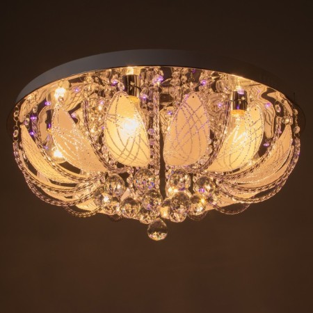 Svetogor chandelier "Drops" 8x60W E27 LED lighting chrome 60x60cm-11