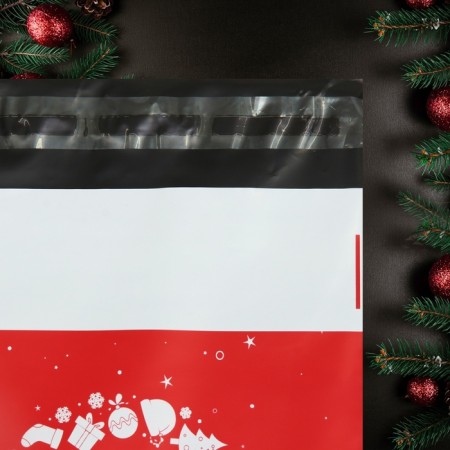 Courier bag with an adhesive valve, Happy New Year, 16 x 22 cm, set 50 pcs-3