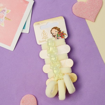 Hair gum "Tenderness" (set 6 pcs) Bear, yellow