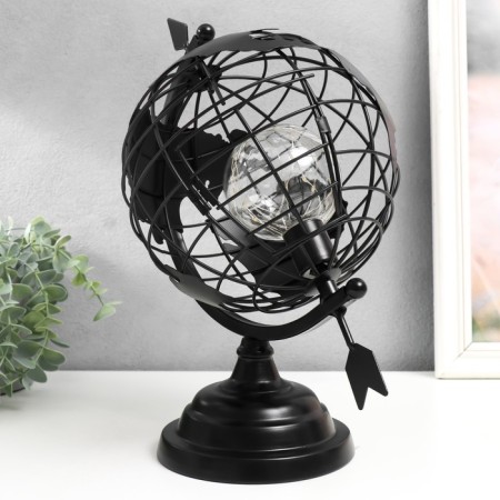 Souvenir Metal Light "Globe with an arrow" Black, LED 32x21x32 cm-3