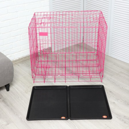 A cell with a hatch for dogs and cats, 85 x 60 x 70 cm, pink-9