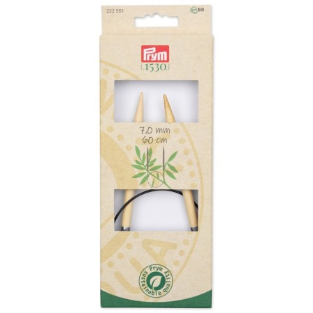 Circular knitting needles, bamboo, 7.0 mm/60cm, 1 pc