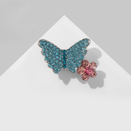 Brooch "Butterfly" with a mini-color, color in silver-1