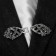 Cardigan clamp "Eclips", gray color in black silver